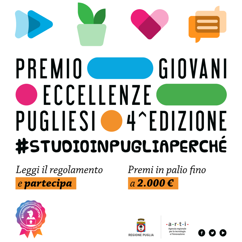 #studioinpugliaperché: aperte le candidature – 4^ edizione Premio Giovani Eccellenze Pugliesi